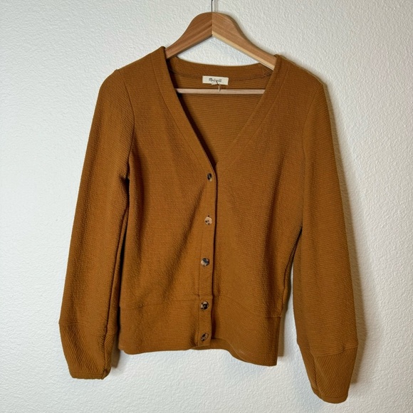 Madewell Pieced-Sleeve Cardigan in Acorn Tan Size XS - Picture 2 of 5
